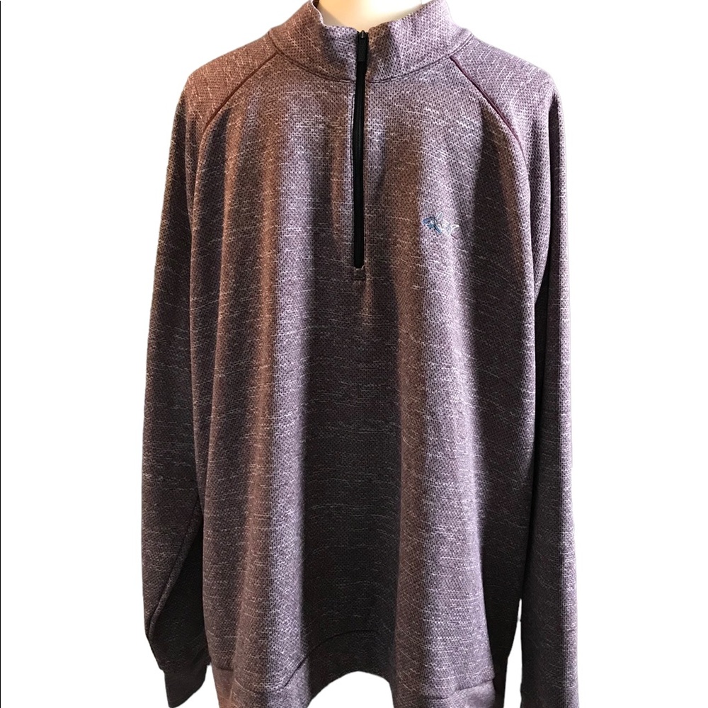 Greg Norman Men’s XXL Maroon Burgundy Heather 1/4 Zip Logo Sweatshirt Pullover